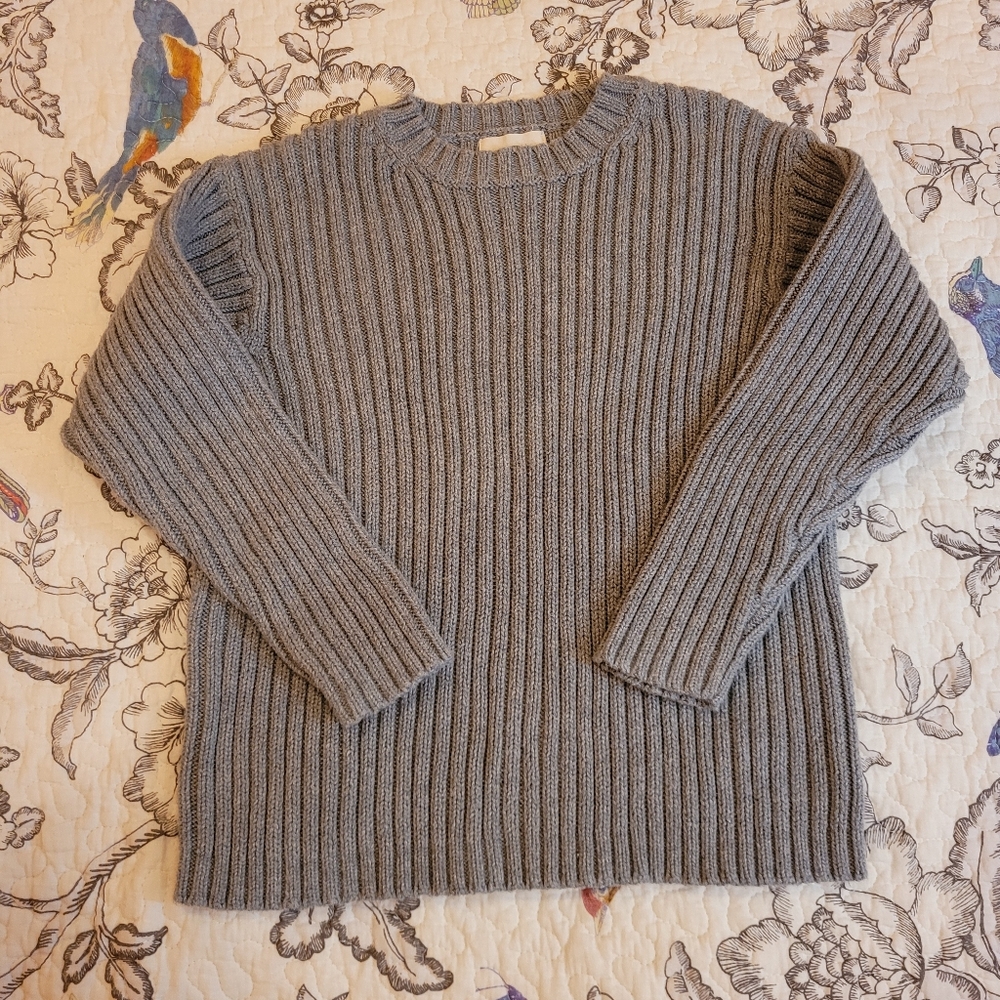 Old Navy Gray Ribbed Crewneck Sweater Sz 5